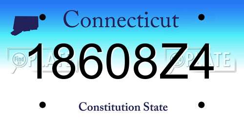 18608Z4 Connecticut License Plate