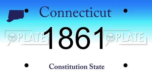 1861 Connecticut License Plate