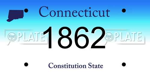 1862 Connecticut License Plate