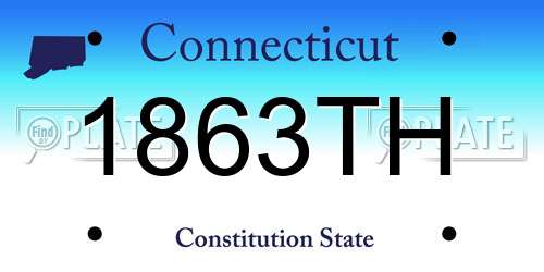 1863TH Connecticut License Plate