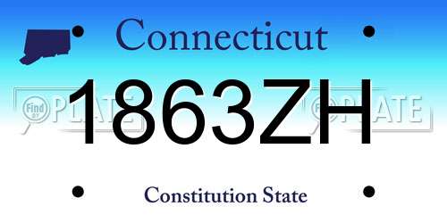 1863ZH Connecticut License Plate