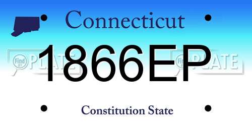1866EP Connecticut License Plate
