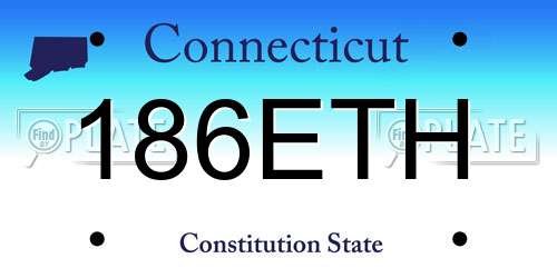 186ETH Connecticut License Plate