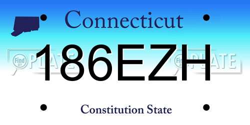 186EZH Connecticut License Plate