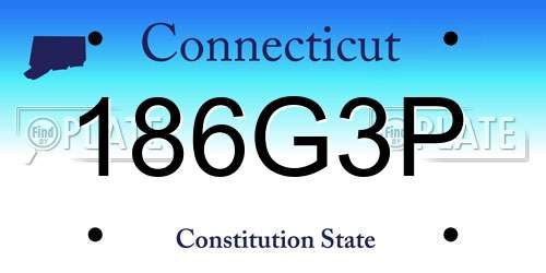 186G3P Connecticut License Plate