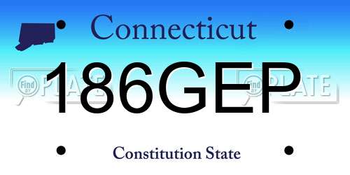 186GEP Connecticut License Plate