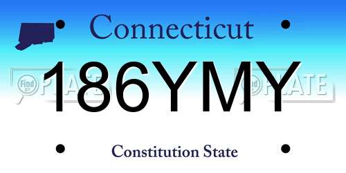 186YMY Connecticut License Plate