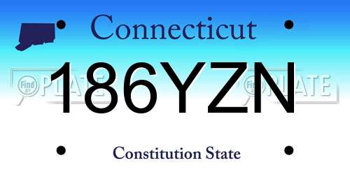 186YZN Connecticut License Plate