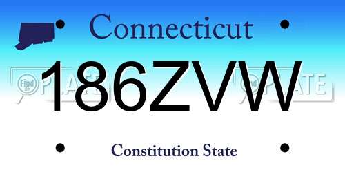 186ZVW Connecticut License Plate