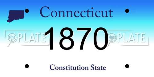 1870 Connecticut License Plate