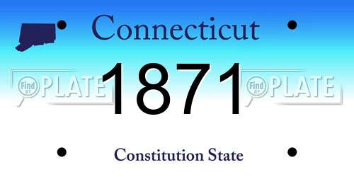 1871 Connecticut License Plate