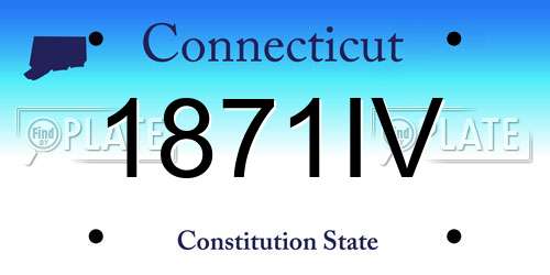 1871IV Connecticut License Plate