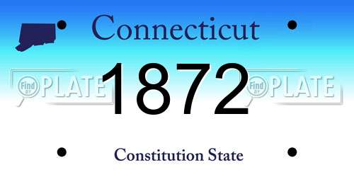 1872 Connecticut License Plate