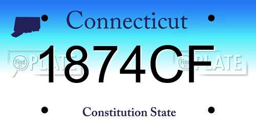 1874CF Connecticut License Plate