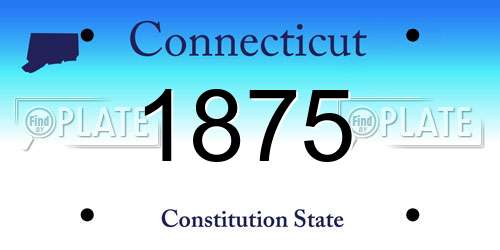 1875 Connecticut License Plate