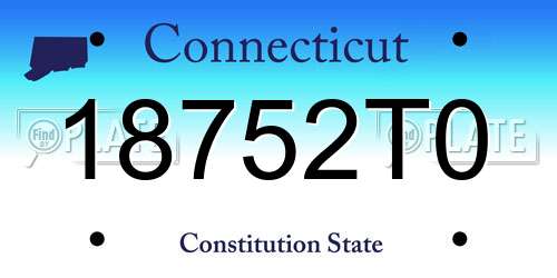 18752T0 Connecticut License Plate