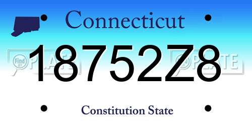 18752Z8 Connecticut License Plate