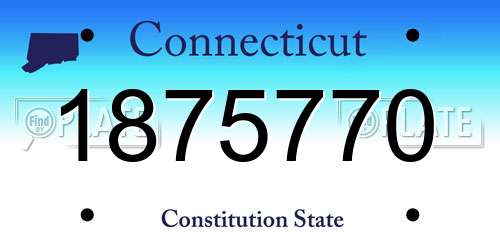 1875770 Connecticut License Plate