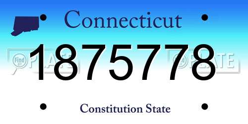 1875778 Connecticut License Plate