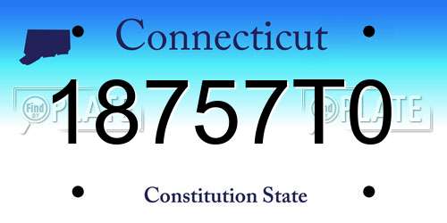 18757T0 Connecticut License Plate