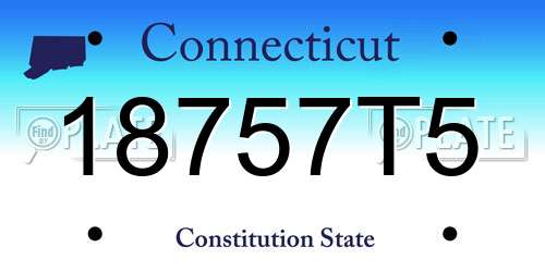 18757T5 Connecticut License Plate