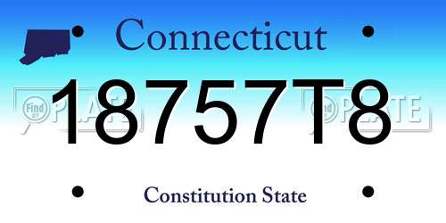 18757T8 Connecticut License Plate