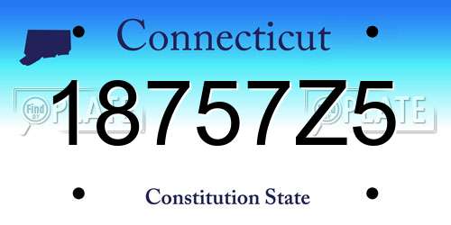 18757Z5 Connecticut License Plate
