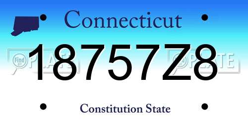 18757Z8 Connecticut License Plate
