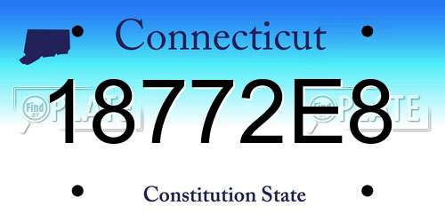 18772E8 Connecticut License Plate