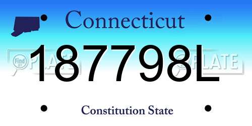 187798L Connecticut License Plate