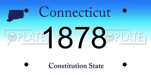 1878 Connecticut License Plate