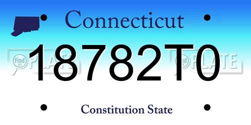 18782T0 Connecticut License Plate