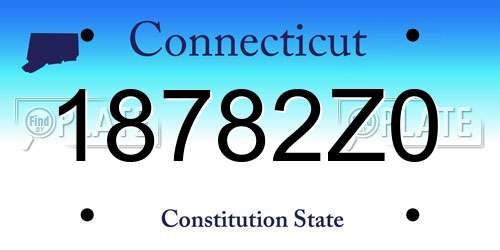 18782Z0 Connecticut License Plate