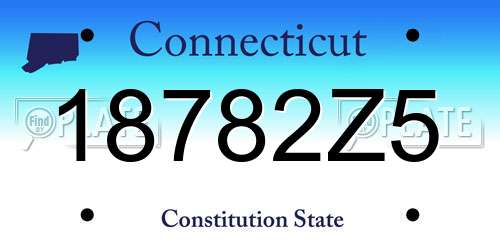 18782Z5 Connecticut License Plate