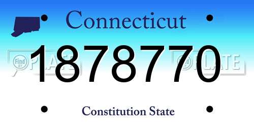 1878770 Connecticut License Plate