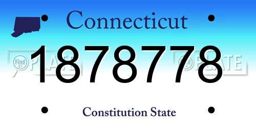1878778 Connecticut License Plate