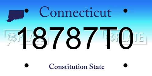 18787T0 Connecticut License Plate