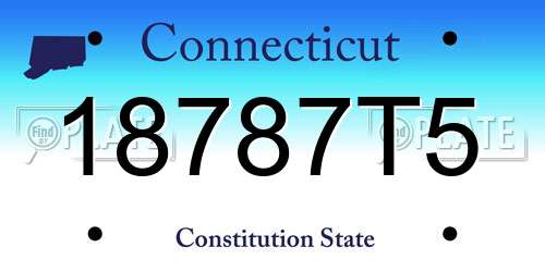 18787T5 Connecticut License Plate