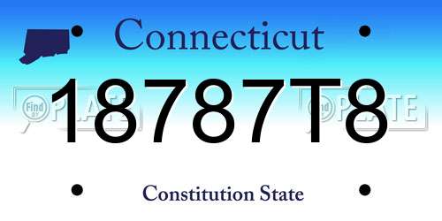 18787T8 Connecticut License Plate