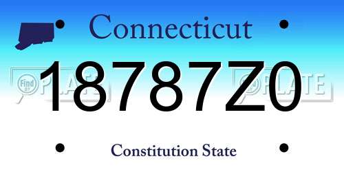 18787Z0 Connecticut License Plate