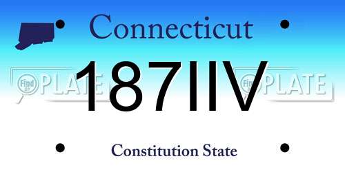 187IIV Connecticut License Plate