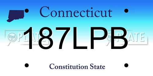187LPB Connecticut License Plate