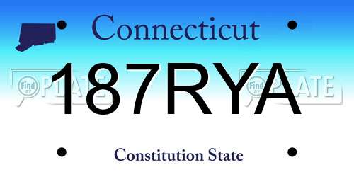 187RYA Connecticut License Plate