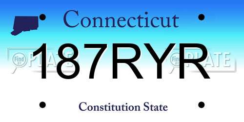 187RYR Connecticut License Plate