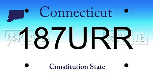 187URR Connecticut License Plate