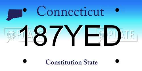 187YED Connecticut License Plate