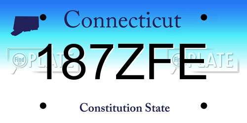 187ZFE Connecticut License Plate