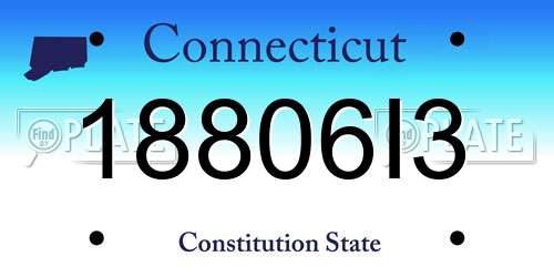 18806I3 Connecticut License Plate