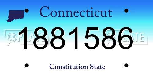 1881586 Connecticut License Plate