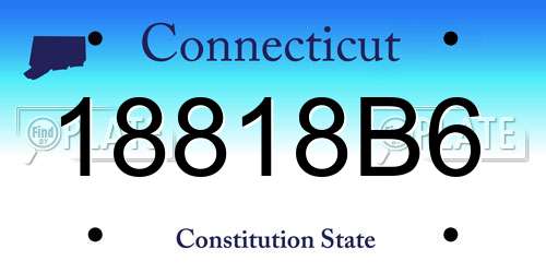 18818B6 Connecticut License Plate